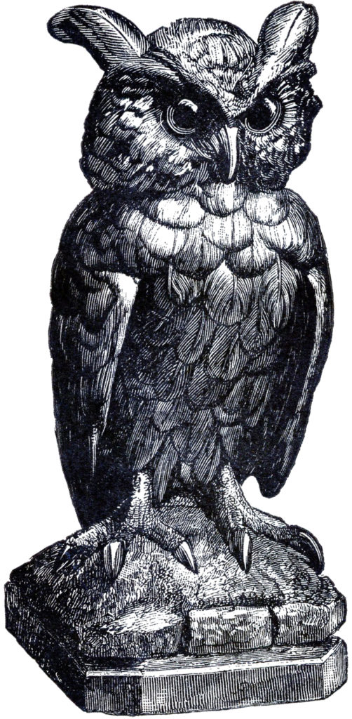 sppoky owl statue image