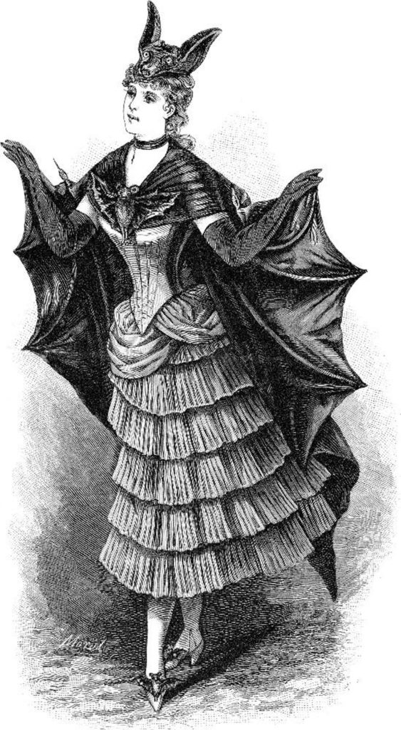 victorian bat lady costume clipart