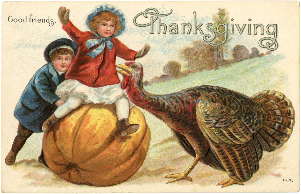 thanksgiving kids pumpkin turkey image