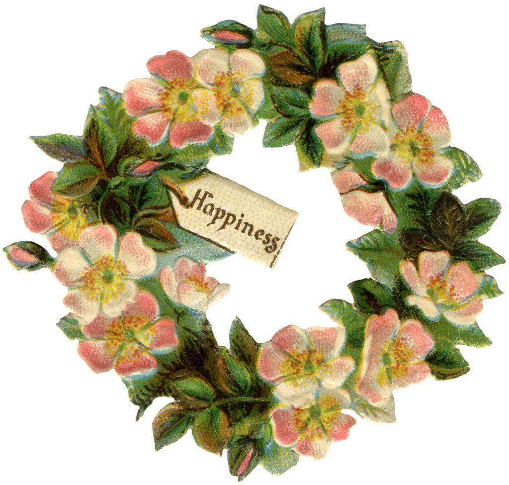 vintage floral rose wreath image