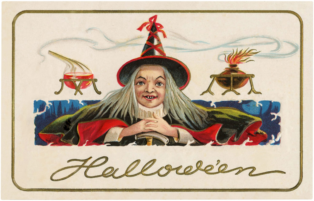 vintage halloween old witch image