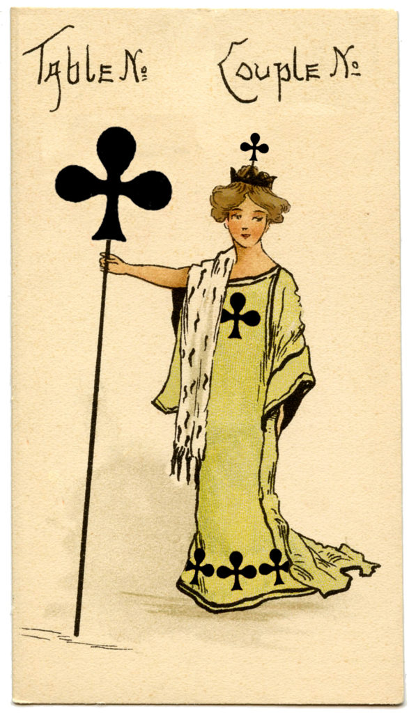 bridge queen of clubs clipart