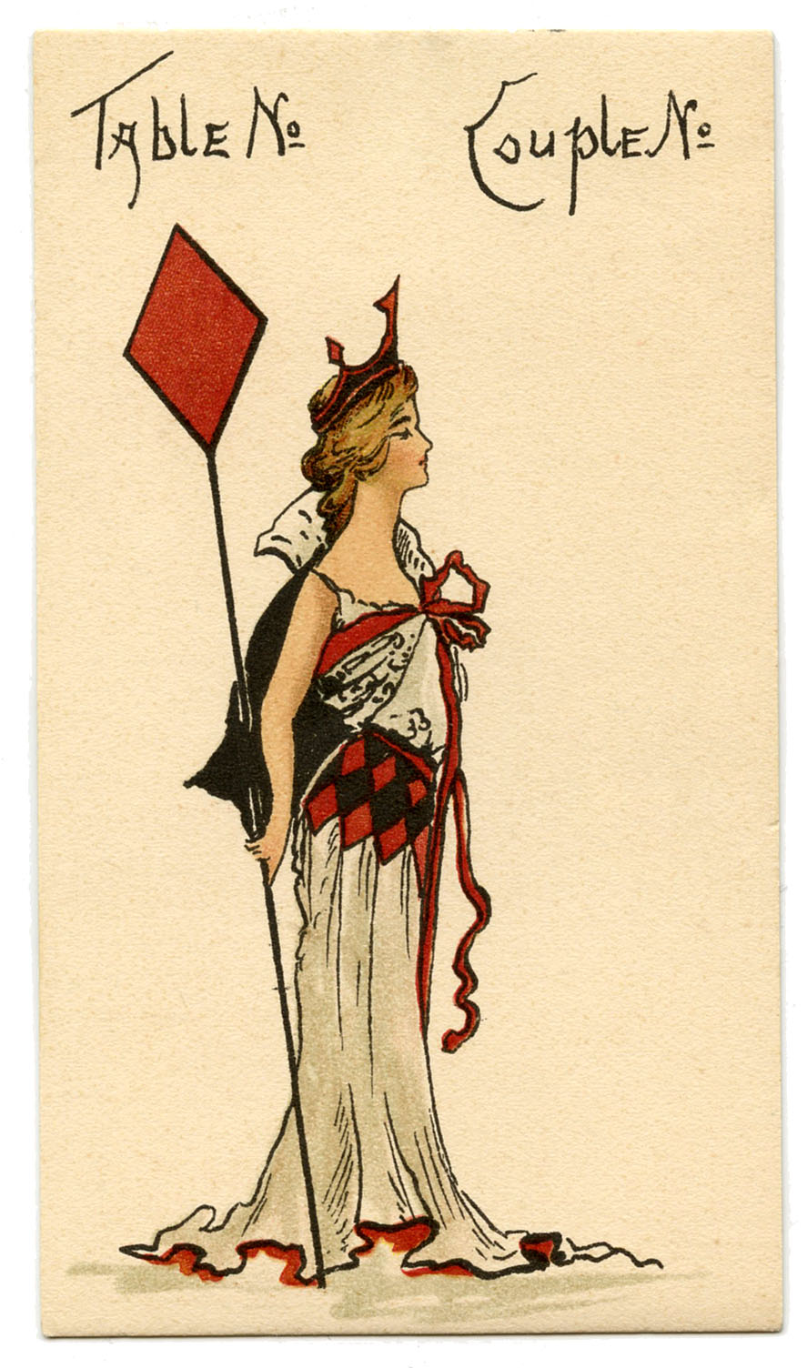 Vintage Queen Of Hearts Card