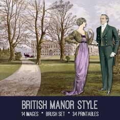 British Manor Style Digital Kit with man and lady