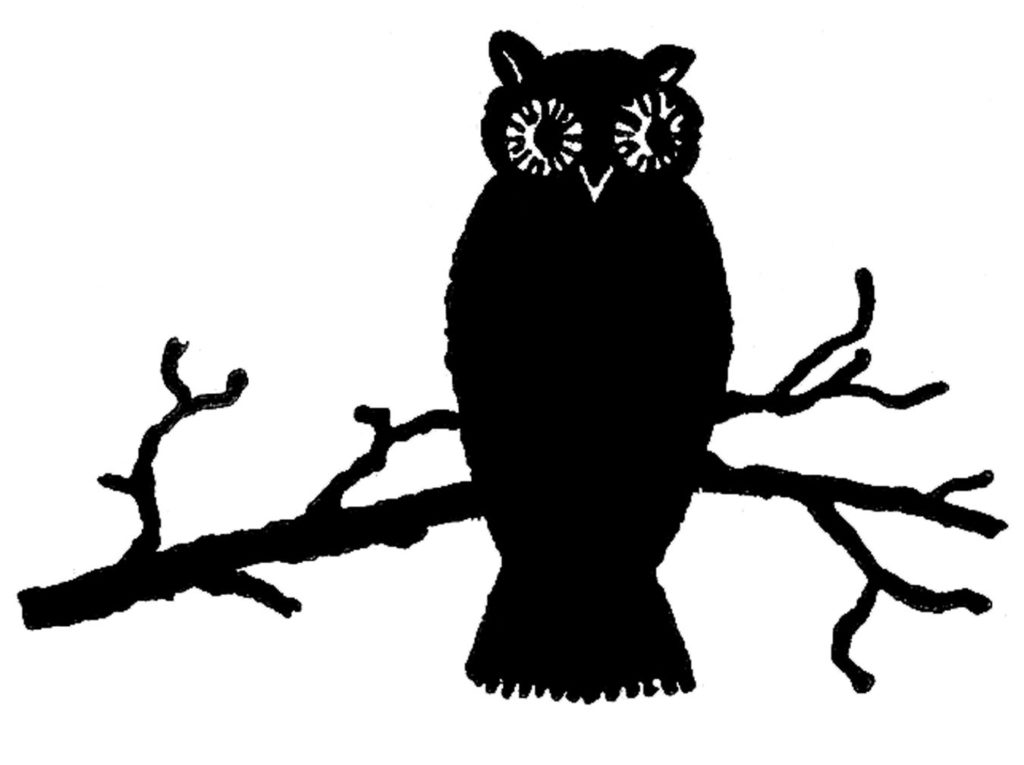 halloween owl branch silhouette clip art