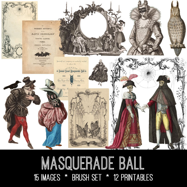 Halloween Masquerade Ball themed Collage