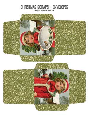 Christmas collage with children envelope