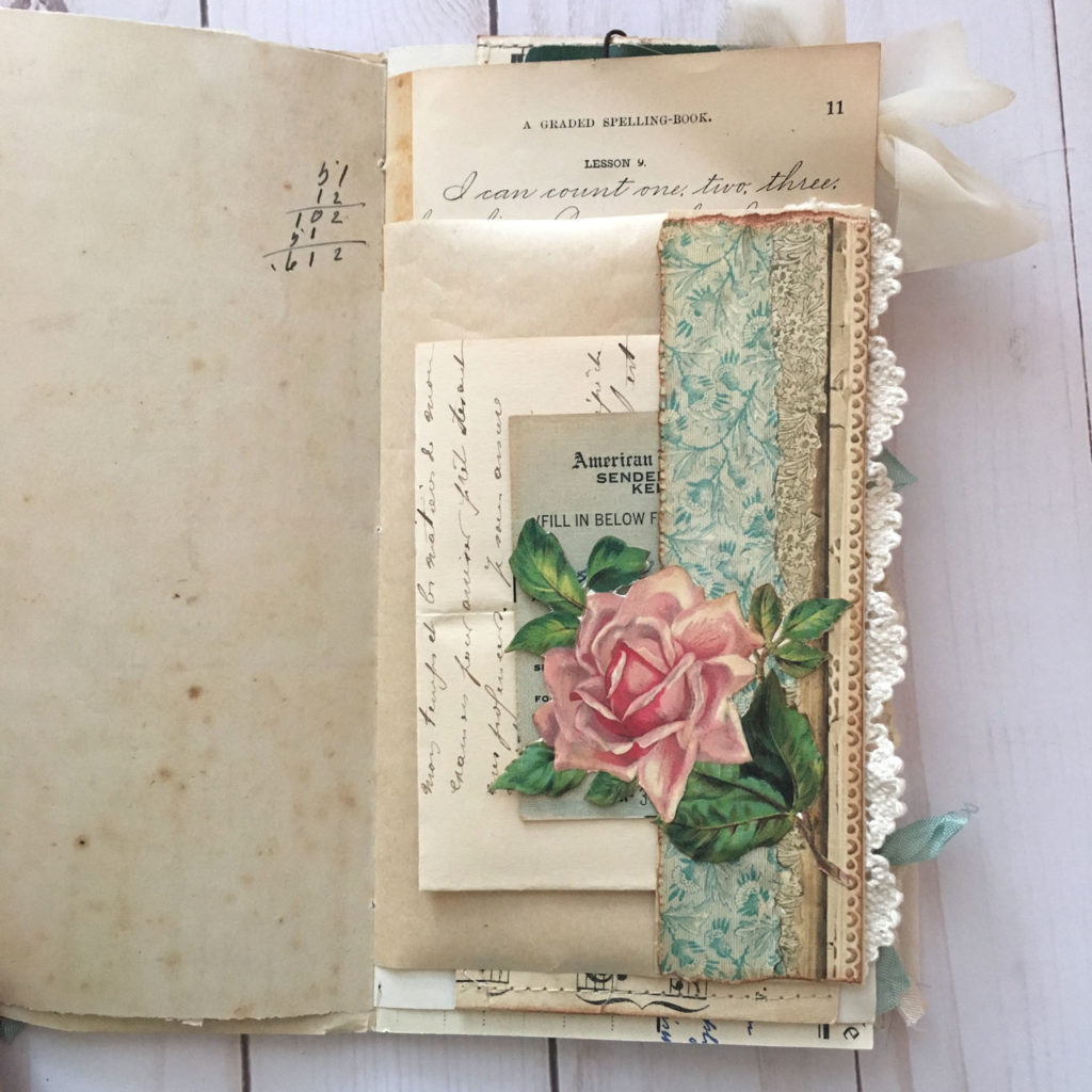 Rose Pocket Art Journal page