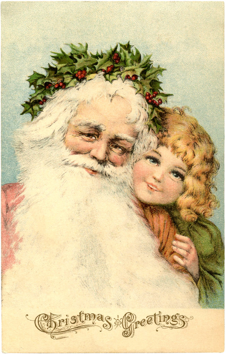 12 santa with children images the graphics fairy