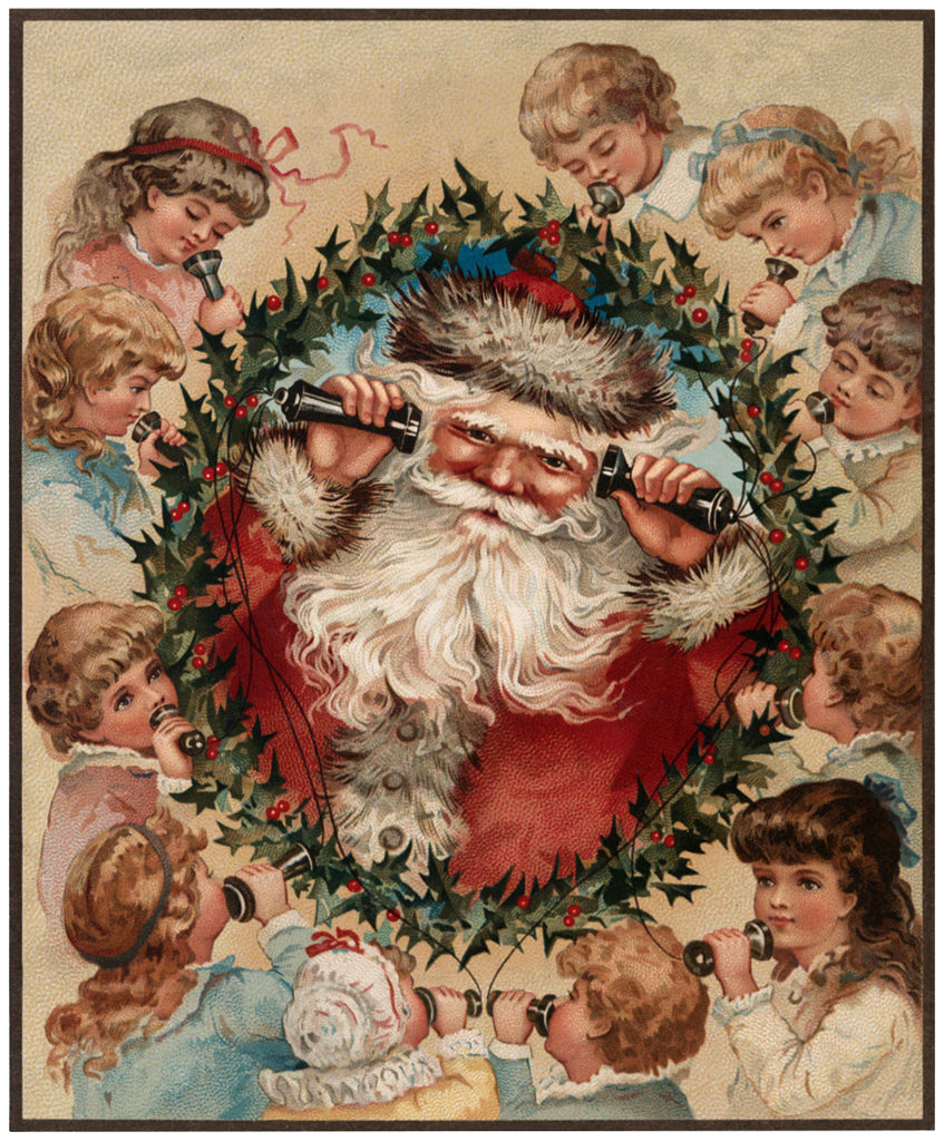 Santa Kids Telephone Image