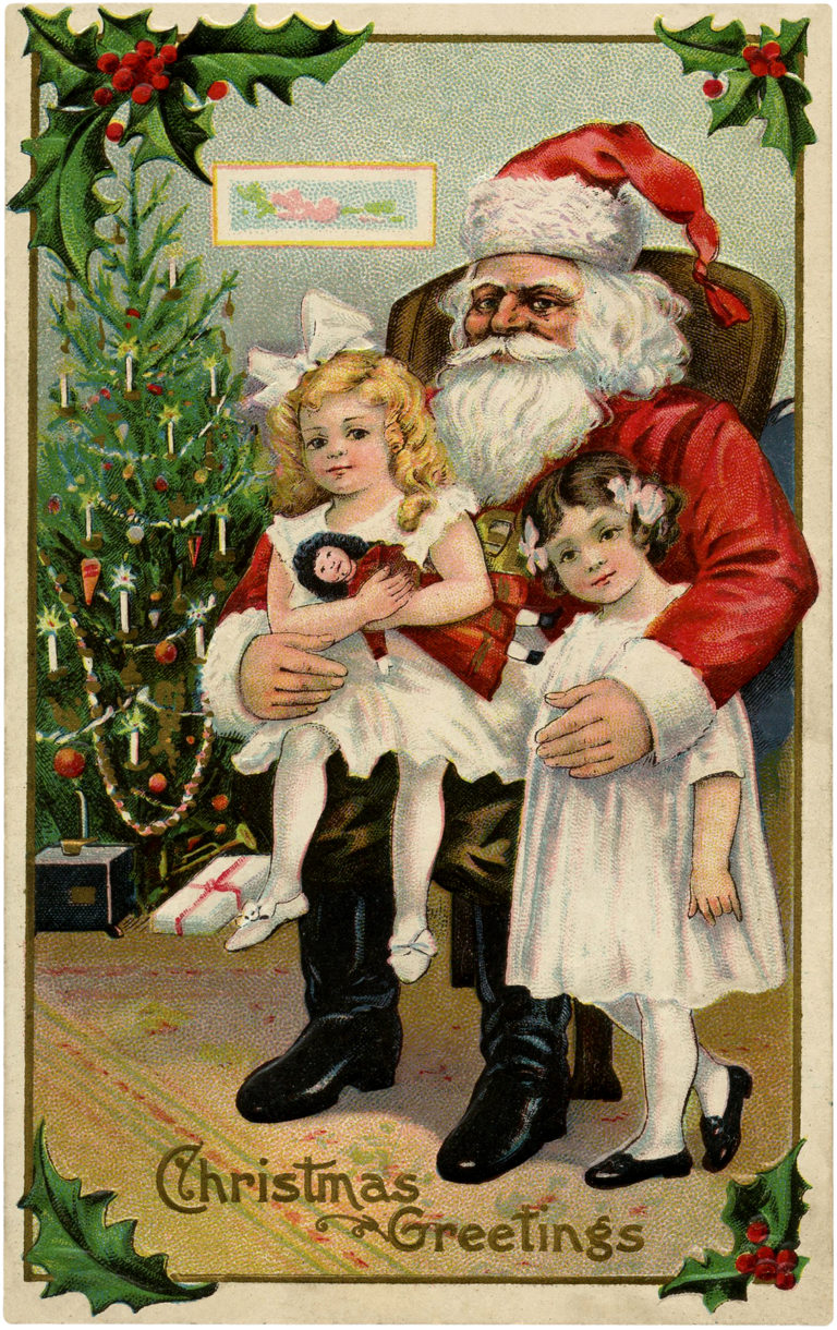 12 Santa with Children Images! - The Graphics Fairy