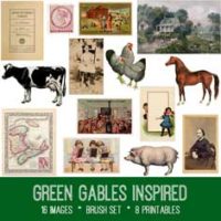 Vintage Green Gables Inspired Ephemera Bundle