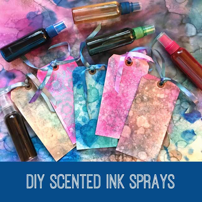 DIY Scented Ink Sprays with tags craft