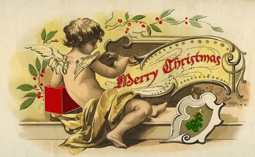 Christmas cherub antique image