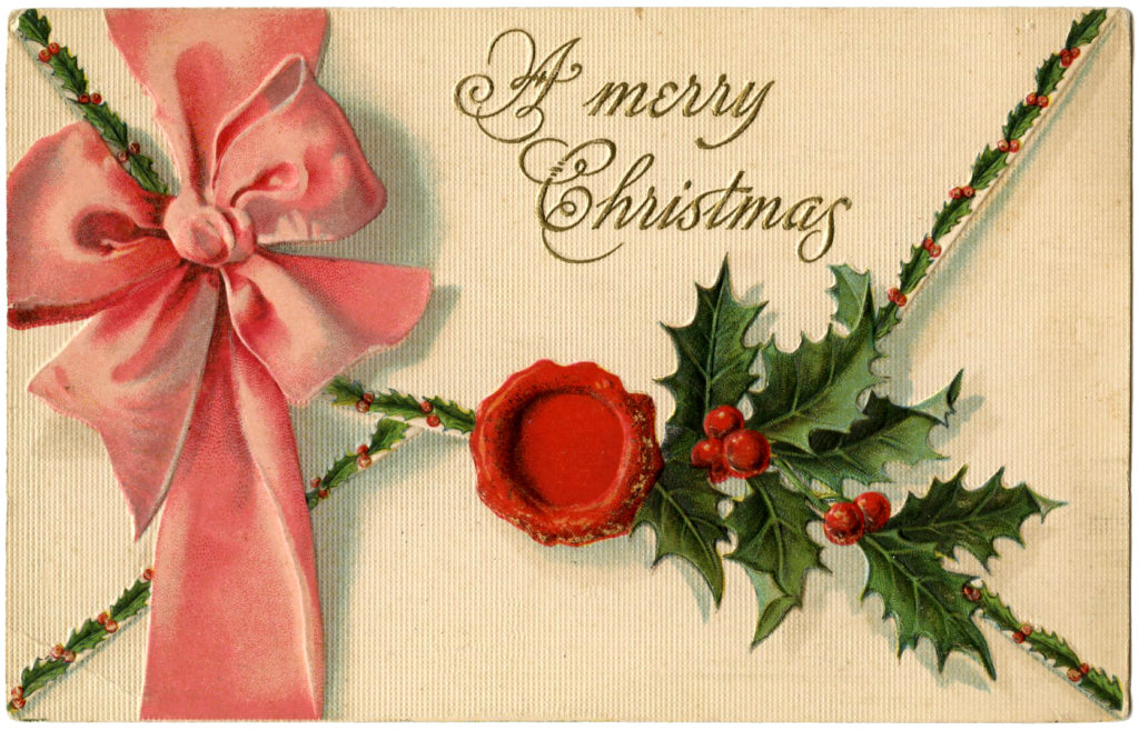 Christmas Letter Envelope Vintage Image