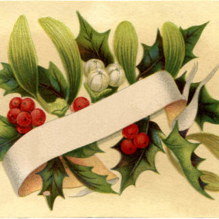 christmas holly label clipart