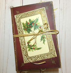 Christmas journal cover with holly