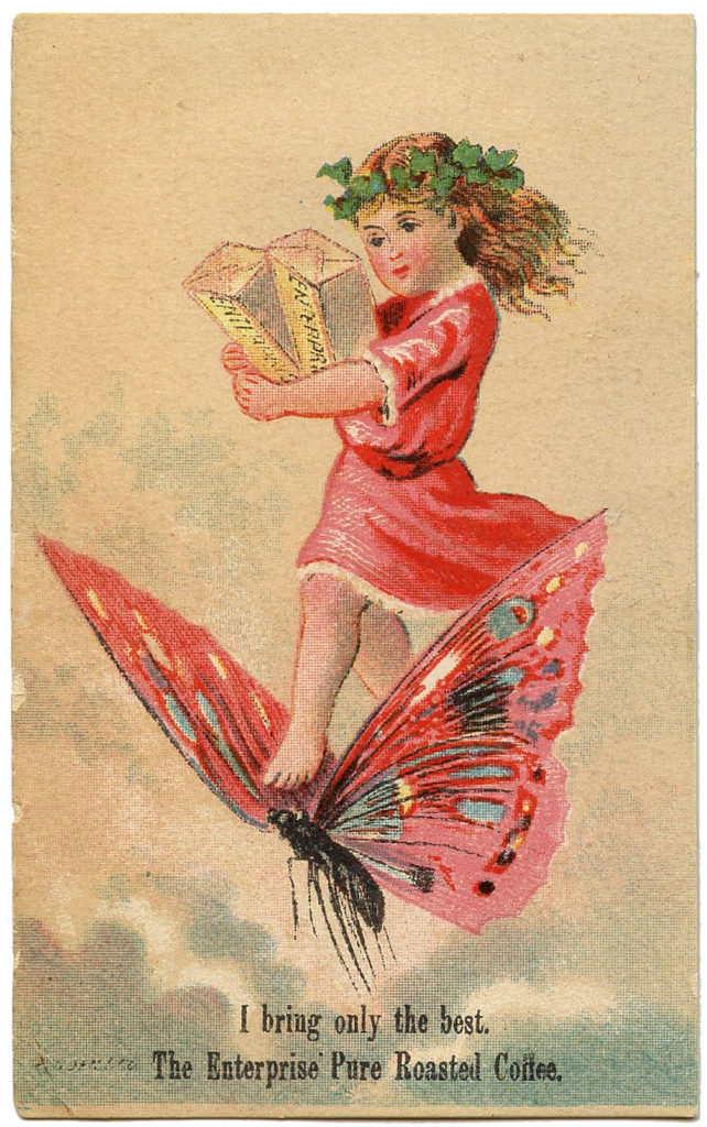 fairy butterfly vintage clipart