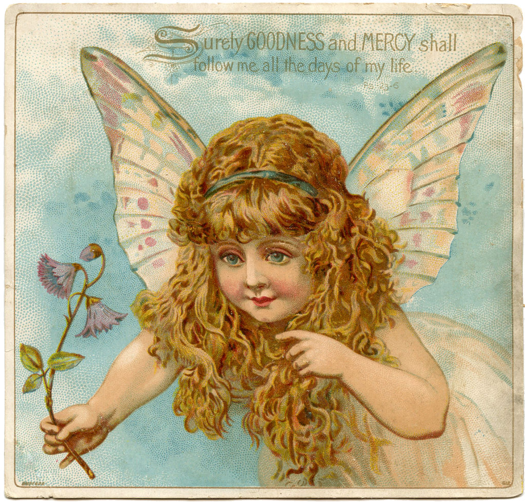 fairy wings flying vintage illustration