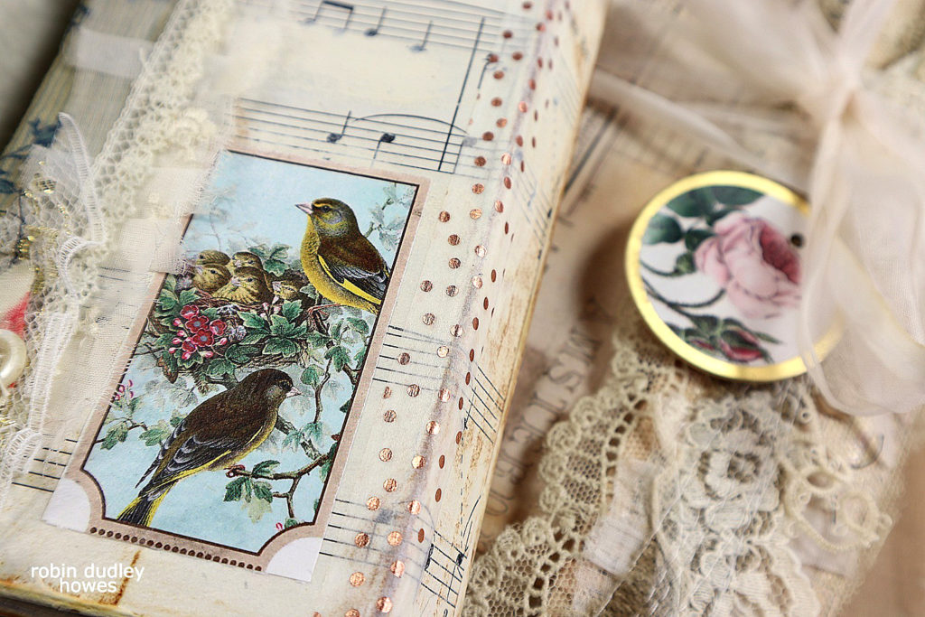 Christmas Vintage Birds Art Journal