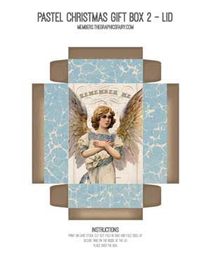 Pastel colored Christmas Collage with Angels box