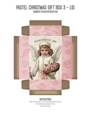 Pastel colored Christmas Collage with Angels box