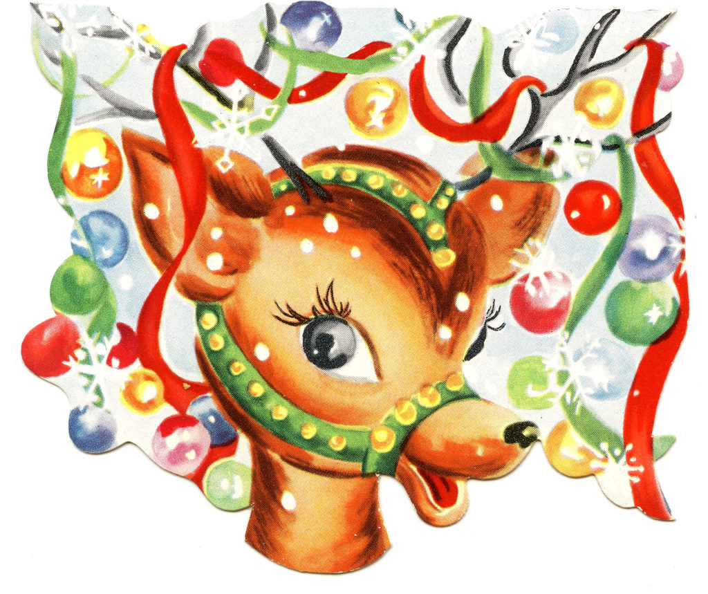 Retro Reindeer Christmas Image