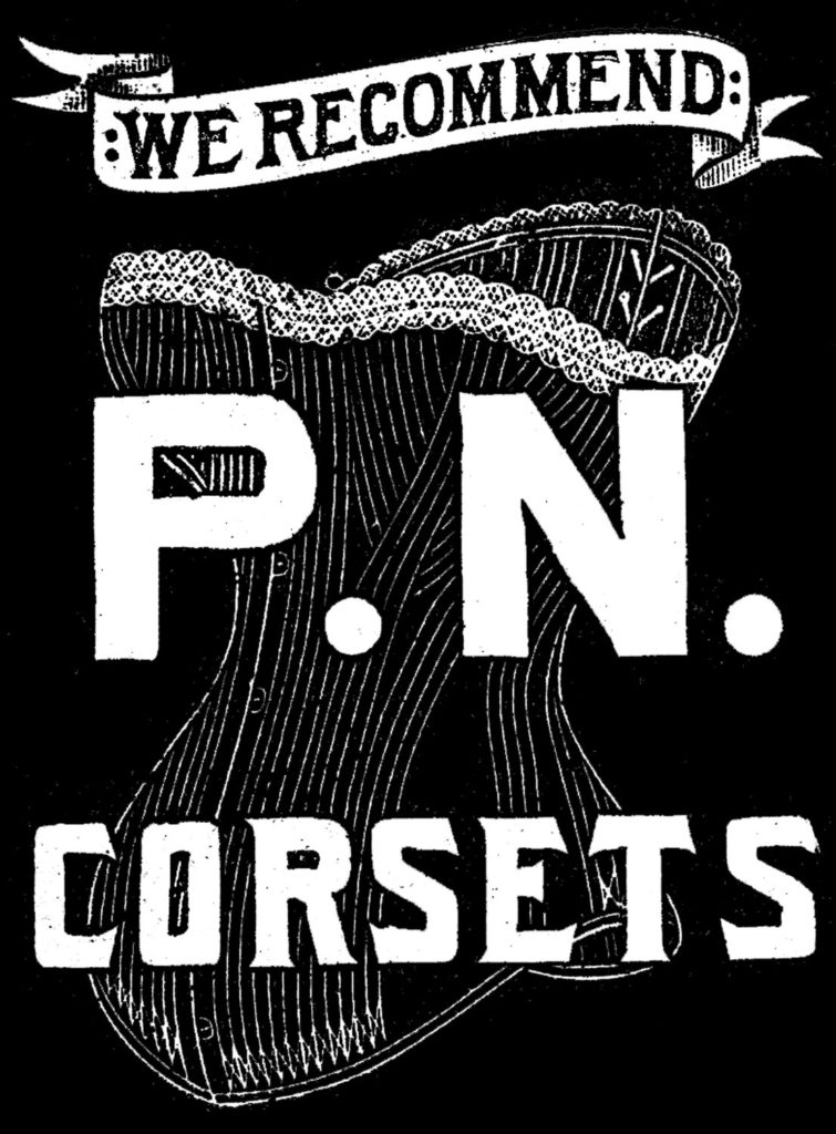 corset advertising typography image