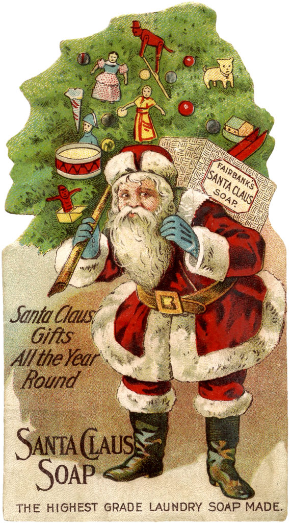 santa claus soap ad vintage image