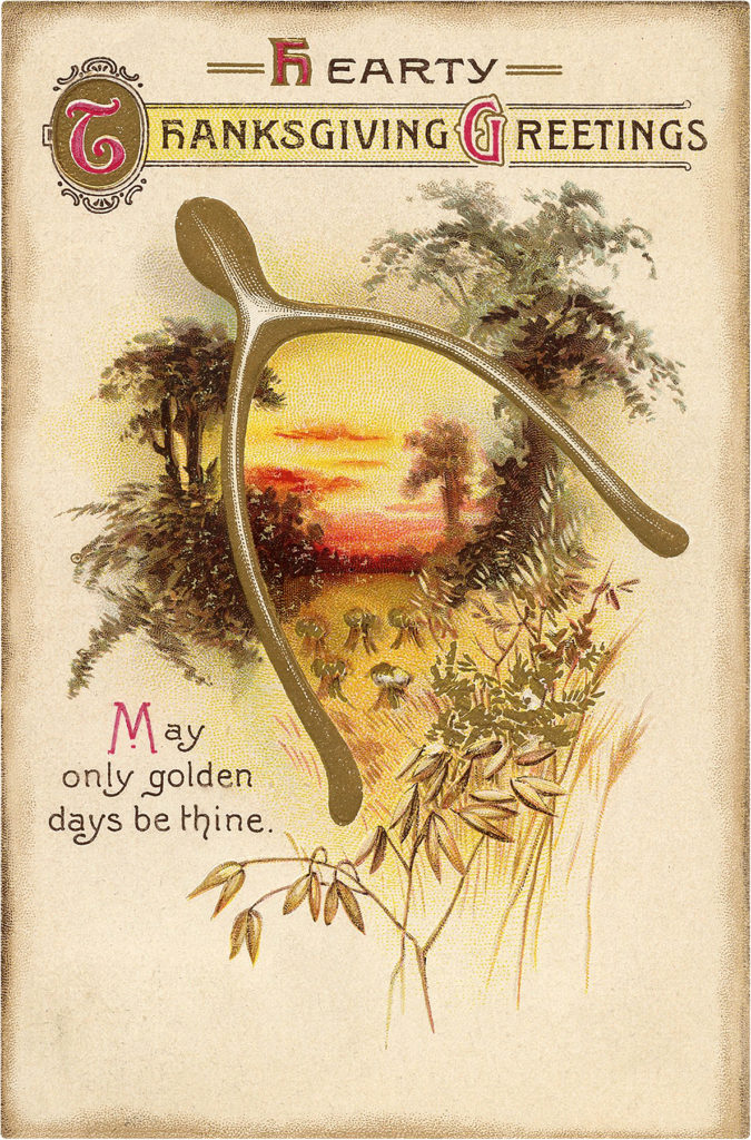 Thanksgiving greeting wishbone image