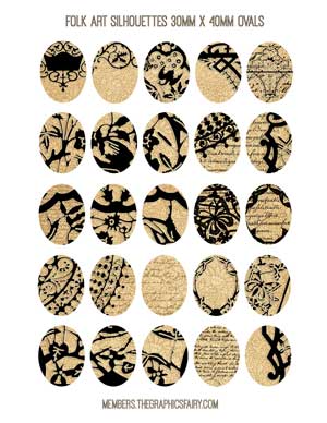folk art pattern collage stickers