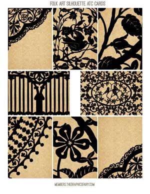 folk art pattern collage
