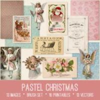 vintage pastel christmas ephemera bundle