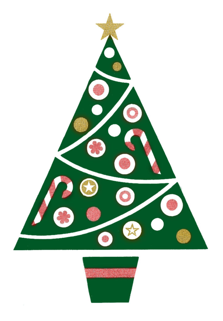 Retro Christmas Tree Clip Art