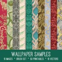 vintage wallpaper samples ephemera bundle