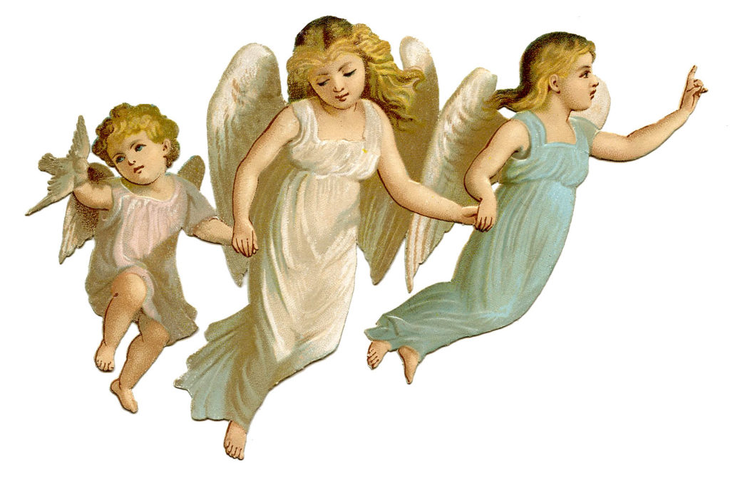 angel children flying clipart