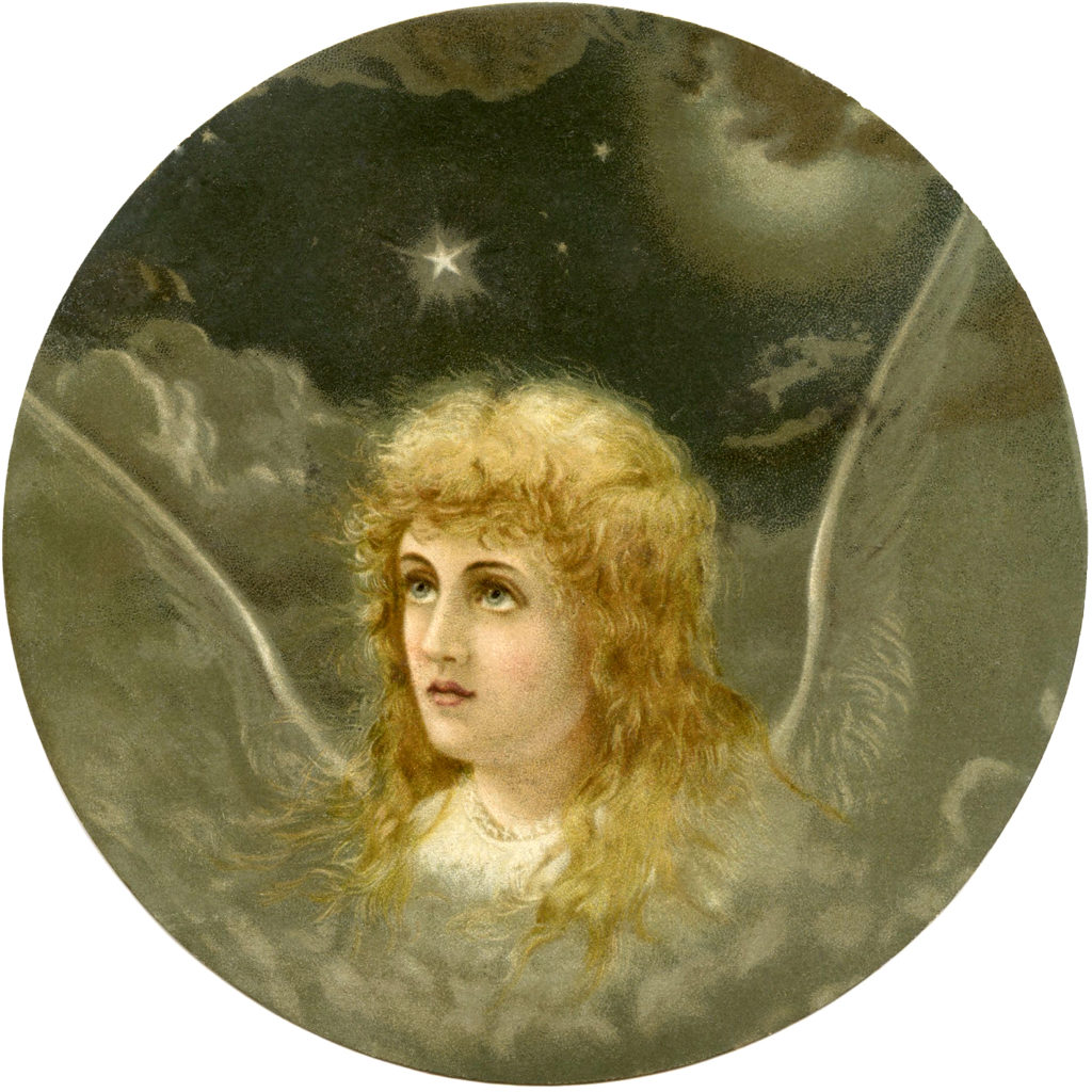 Christmas angel wings stars clouds heaven images