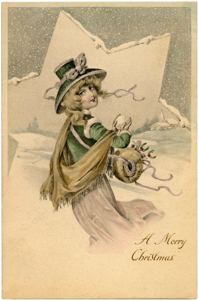 Christmas Lady snow Image