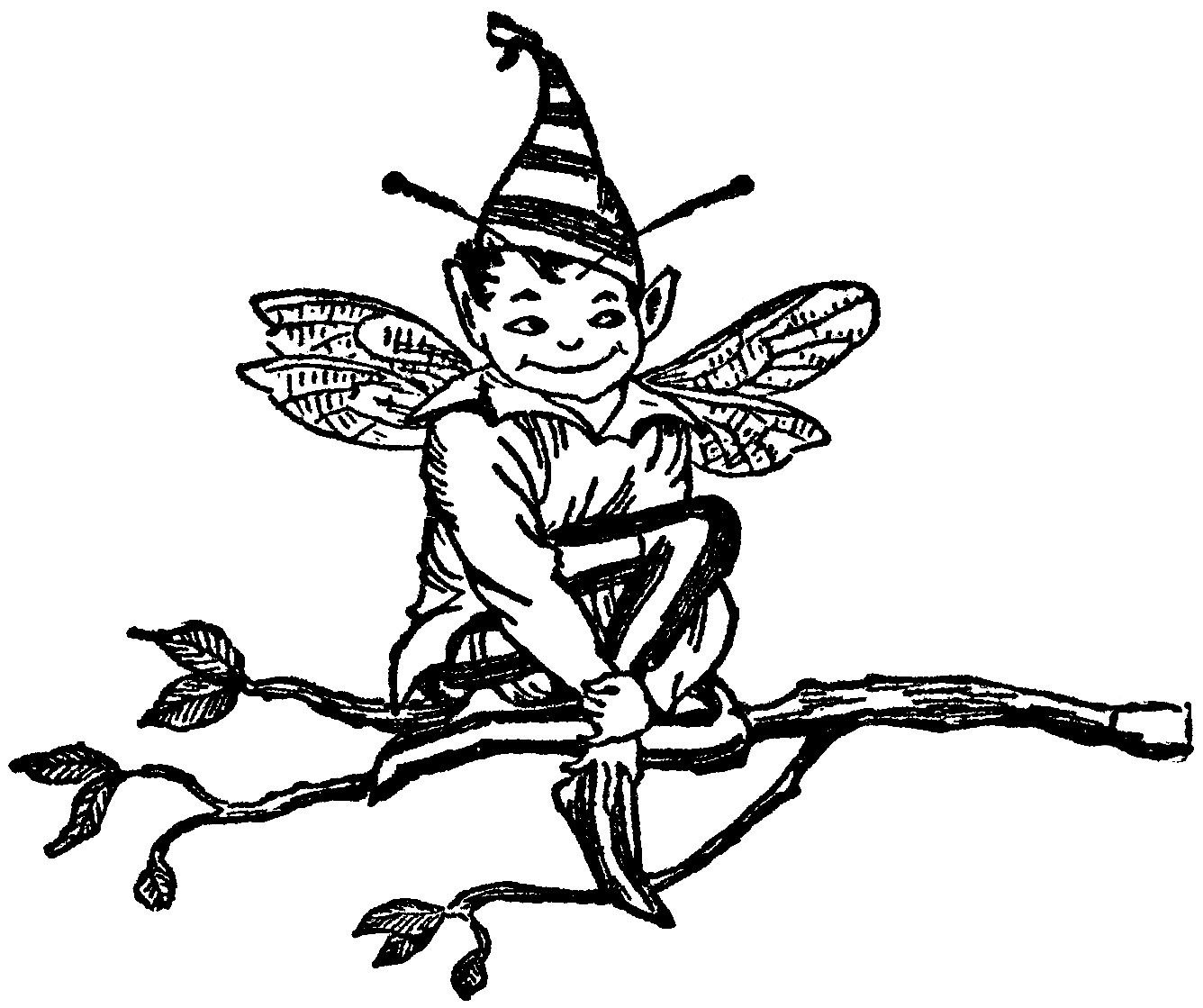 black and white fairy clip art