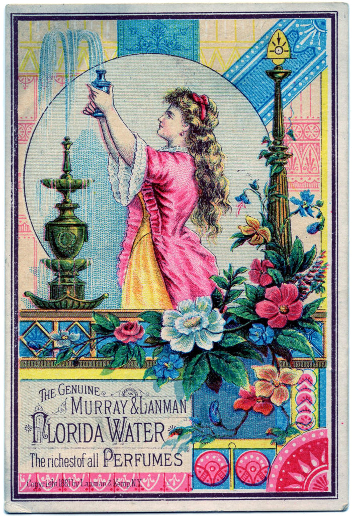 Florida water vintage perfume advertising clipart