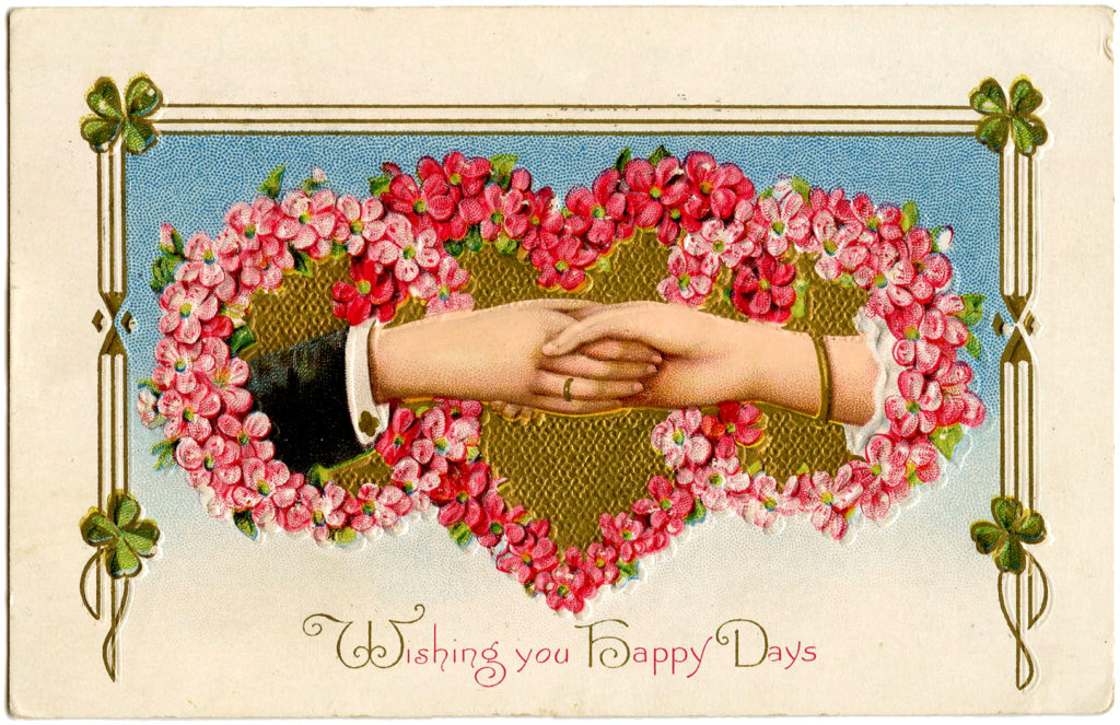 hands handshake valentine vintage heart image