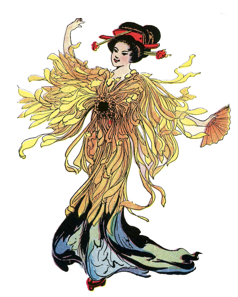 japanese flower fairy yellow gold image