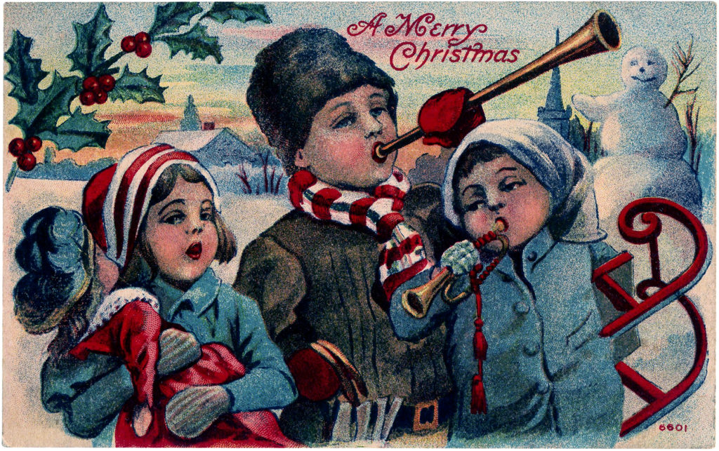 Christmas children music horn image