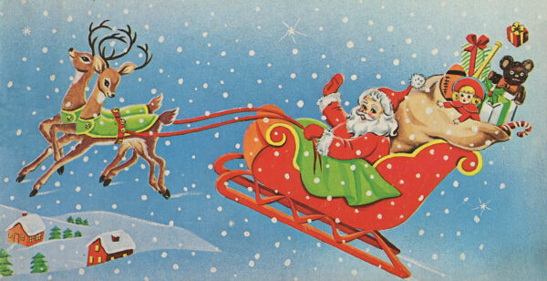 14 Santa on Sleigh Pictures! - The Graphics Fairy