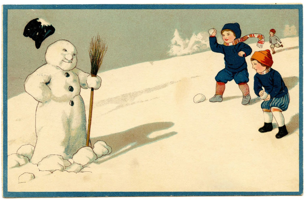 Snowball Fight with Snowman