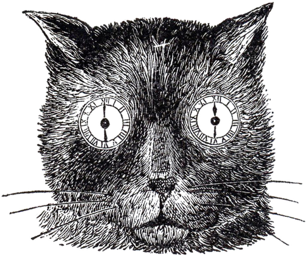 steampunk cat clock face image