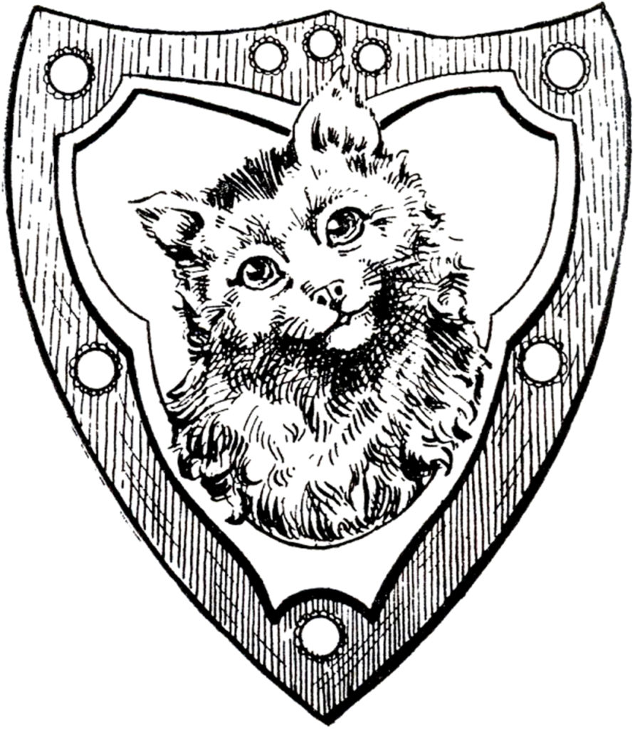 vintage cat shield image