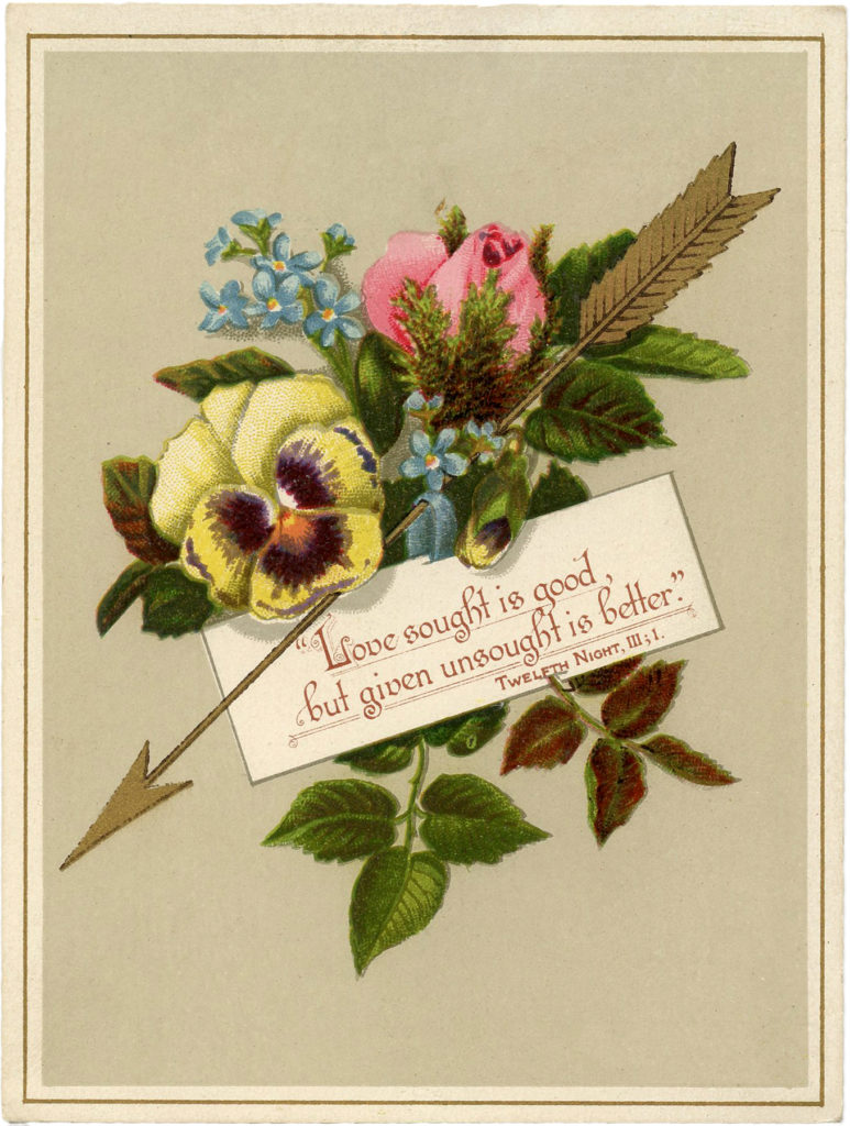 vintage golden arrow valentine heart image