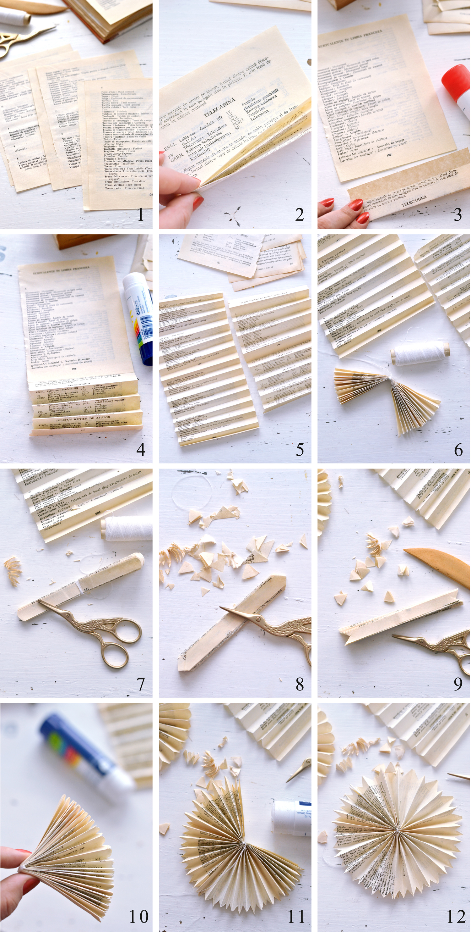 step by step instruction for paper rosette