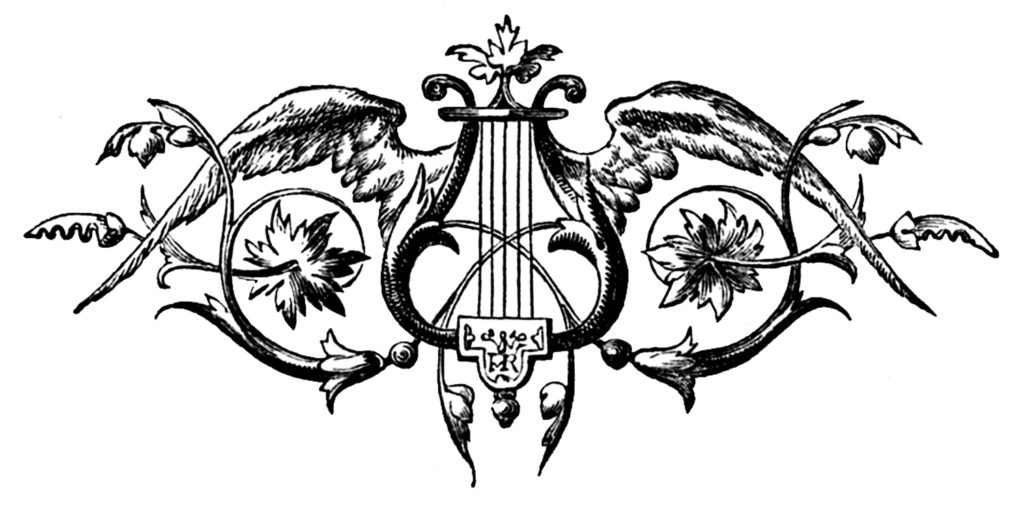 print ornament vintage lyre image